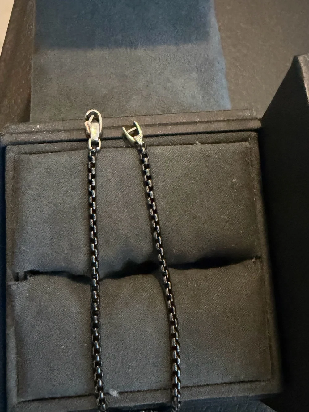 David Yurman Black Box Chain bracelet large   with Silver Clasp